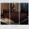 Stoa Paris Comforter Set Double Bed, 300TC Satin Double Bed Comforters in Chocol Chocolate