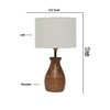 Devansh White Jute Table Lamp With  Wood Natural Base (7X13 Inches)-10