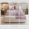 Stoa Paris 300TC UltrSatin King Bedsheet Set Satin King Lavender, Peach Gold