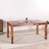 Moon Sheesham Wood 6 Seater Dining Set In Rustic Teak Teak Finish