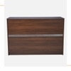 Viona Engineered Wood Display Bar Unit Columbian Walnut Frosty White