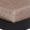 Kumkum Sheesham Wood Foot Stool in Dark Walnut Finish with Jute Beige Cushion