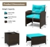 Carry Bird Wicker Patio Furniture Outdoor Balcony Chairs In Brown And Sky Blue Colour