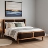 Valerio Duo-Panel Luxe King Size Bed in Chocolate Brown colour Velvet with Oak wood Frame