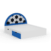 Soccer Mania Double Bed  6X5(Drawers On Wheels) In Blue Colour