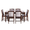 Globally Indian Compact Wooden 6 Seater Dining Table Set – Comfortable 6 Upholstered Seat and Back in Grey Sapphire