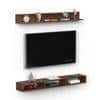 Kunsua Engineering Wood Wall Mount Tv Entertainment Unit In Brown Maple Finish