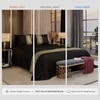 Stoa Paris Satin Bedsheet for Super King Bed (274 cm x 274 cm) with 2 Pillow Covers heet for Dark Dynasty Black