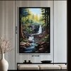 The Castle Decor Vastu Waterfall Wall Painting Framed Artwork 20x30 Inch