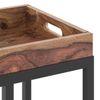 Harlequin Solid Wood Side Table in Teak Finish