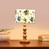 Devansh Multicolor Cotton Table Lamp With  Wood Natural Base (7X7X15.5 Inches)-15