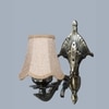 Devansh Gold Antique Wall Mounted Lamp With Beige Jute Shade