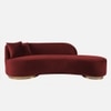 Maddox Velvet 3 Seater Sofa in Maroon Colour