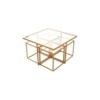 Valentino Clear Glass Nesting Coffee Table In Dark Gold Finish