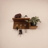 Preston Wooden Wall Shelf Organiser With Key Holders