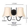 Devansh Dual Black Metal  Wallmounted Lamp With Cotton Off-White Shade