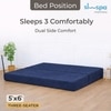 Sleep Spa Foldable Jute Fabric 3 Seater Double Foam Fold Out Sofa Cum Bed in Dark Blue Colour