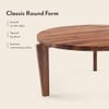 Meridian Round Solid Wood Coffee Table In Teak Finish
