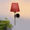 Devansh Metal Electric Wall Light in Black Colour with Maroon Shade Count of 1 Light