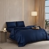 Stoa Paris Sateen Quilted King Size Bed Cover with 2 Pillow Covers (100 x 108) lted King Mystique Blue