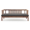 Milton Diwan in Teak Finish with Grey Fabric Colour