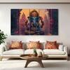 The Castle Decor Lord Ganesha Wall Painting Wooden Framed 27x48 Inch (Style 22)