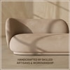 Eliteelegance Wood 2 Seater With Upholstery Non Storage Sofa In Beige Colour