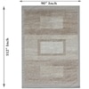 Frame Harmony Wool Rectangle Carpets Hand Knotted in Warm Beige Colour
