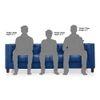 Windsor Premium 3 Seater Fabric Sofa in Cobalt Colour