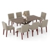Anderson Solid Wood 8-Seater Dining Table With 8 Ludo Solid Wood Dining Chairs (Finish : Danish Walnut, Chair Colour : Shitake Beige)