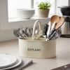 Galvanized Cutlery Holder In Beige Colour
