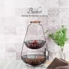 Cache Tiered Wire Basket With Knob Black