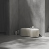 Wooden Twist Wnzzy Stylish Soft Boucle Upholstery Bench Ottoman in White Colour