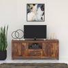 Woodwhiz Solid Wood Free Standing TV Unit in Teak Finish