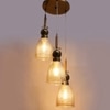 Eliante Cluster Hanging Lights Mild Steel, Wood & Glass Material Antique, Brown & Champaign Finish