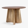 Akar Solid Wood Four Seater Dining Table in Gold Finish