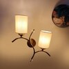 Devansh Metal Electric Wall Light in Gold Colour with off-white Shade Count of 2 Lights