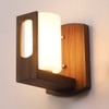 Eliante Wooden Wall Lights Wood & Glass Material Dark Brown & White Finish