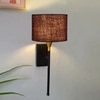 Devansh Metal Electric Wall Light in Black Colour with Brown Shade Count of 1 Light