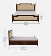 Domino Solid Wood Storage Bed In Beige Colour