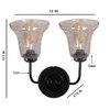 Devansh Metal Electric Wall Light in black Colour with Transparent Shade Count of 2 Lights