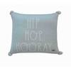 Hip Hop Hooray Jacquard Cushion Cover With Pom Poms  Blue 16X16 Inches