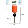 Devansh Metal Electric Wall Light in Black Colour with Orange Shade Count of 1 Light