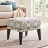 Morgen Ottoman In Aqua Fleur Damask Colour