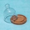Ireka Homes Nibble Nest Acacia Wood Cake Stand with Glass Dome
