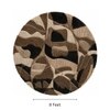 Handmade Round Wool Rug Modern Abstract Brown Beige 8 Feet Carpet