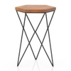 Dyson Hex Solid Wood Side Table In Amber Walnut Finish With Black Base