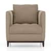 Florence Premium 1 Seater Fabric Sofa in Biscuit Velvet Colour