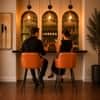 Doe Buck Luxury Faux Leather Counter Height Bar Stool in Tan Colour