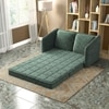 Kobi 2 Seater Fold Out Sofa Cum Bed in Speckled Teal Colour with topper